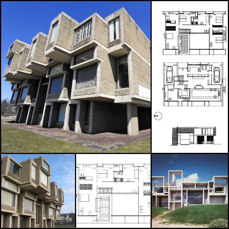 【Famous Architecture Project】Paul Rudolph -Milam House-Architectural CAD Drawings