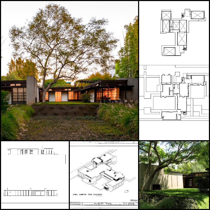 【Famous Architecture Project】Schindler House-Rudolf Schindler-Architectural CAD Drawings