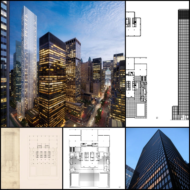 【Famous Architecture Project】Seagram Building-Mies van der Rohe-Architectural CAD Drawings