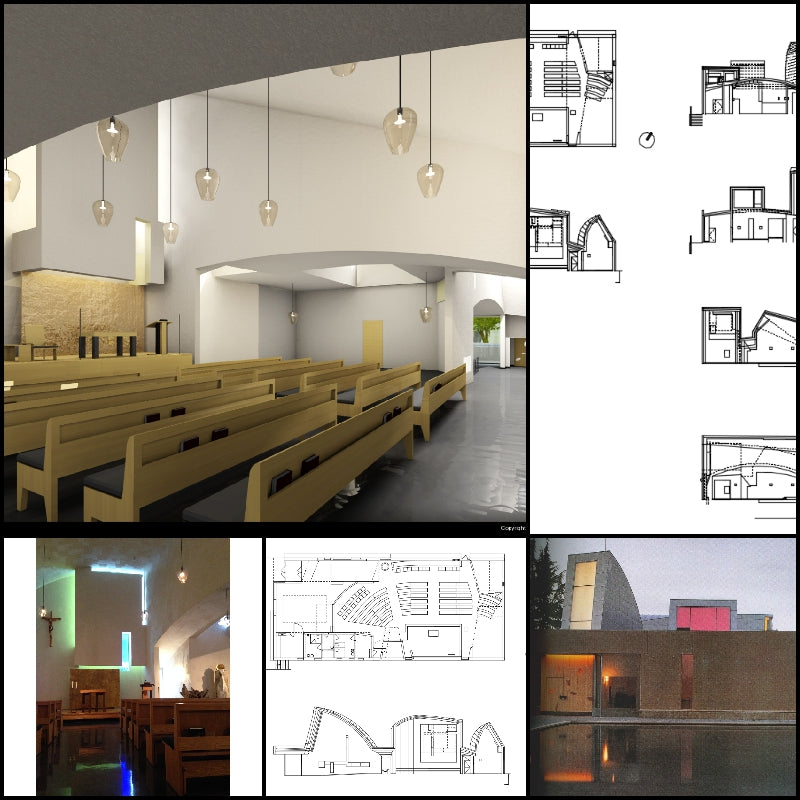 【Famous Architecture Project】Steven Holl-St. Lgnatius-Architectural CAD Drawings