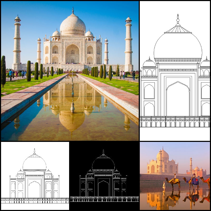 【World Famous Architecture CAD Drawings】Taj Mahal - UNESCO World Heritage