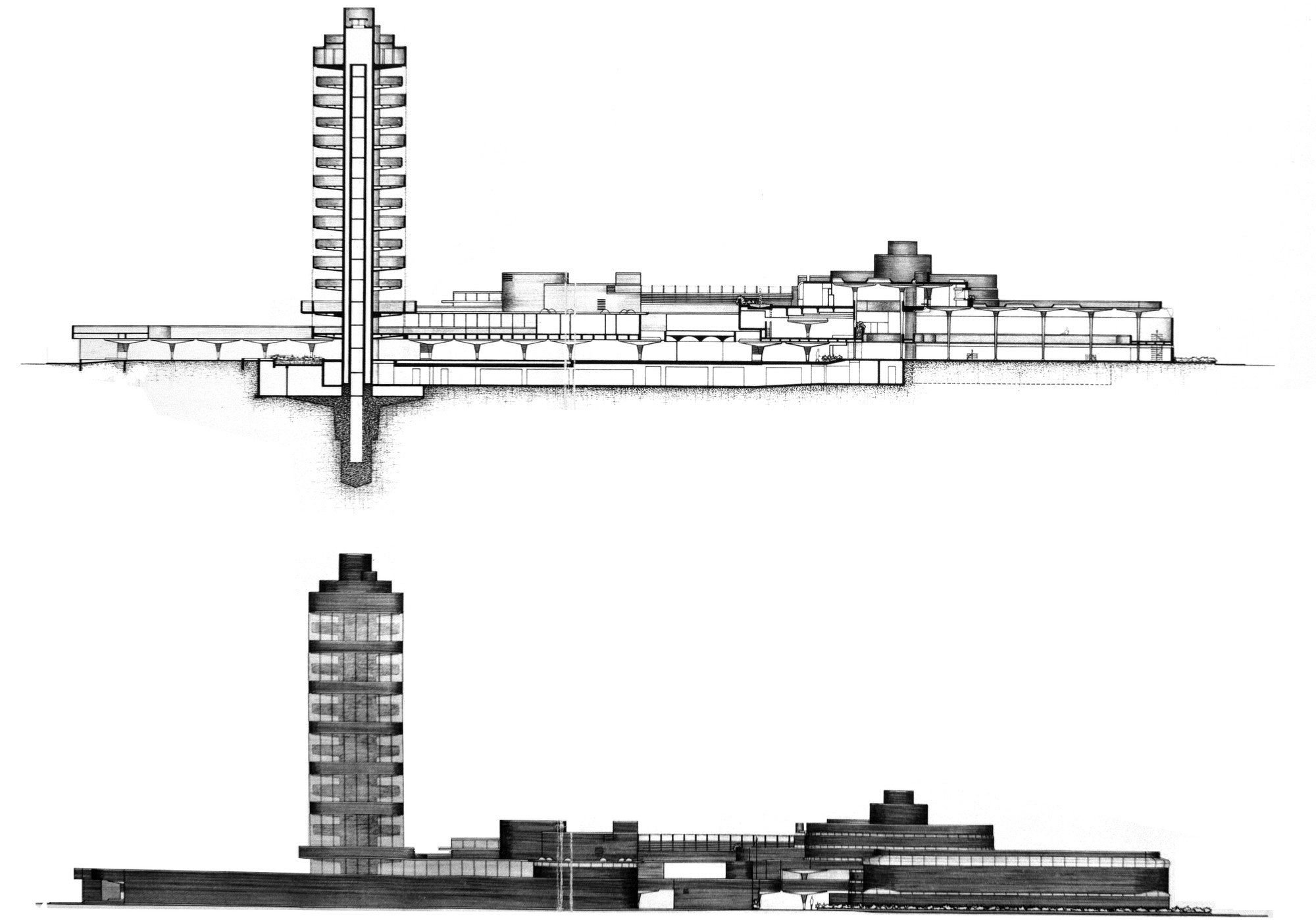 【Famous Architecture Project】SC Johnson Administration Building and Research Tower-Frank Lloyd Wright-Architectural CAD Drawings