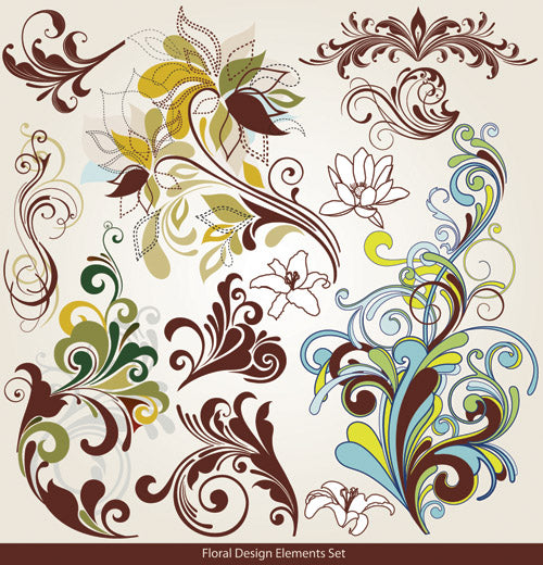 ★Vector Download AI-Floral Design Elements Vector V.2