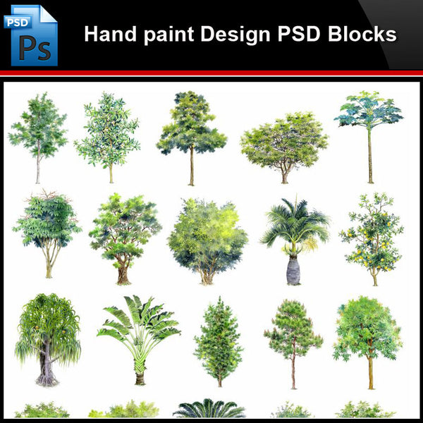 ★Photoshop PSD Blocks-Landscape Design PSD Blocks-Hand painted PSD Blo