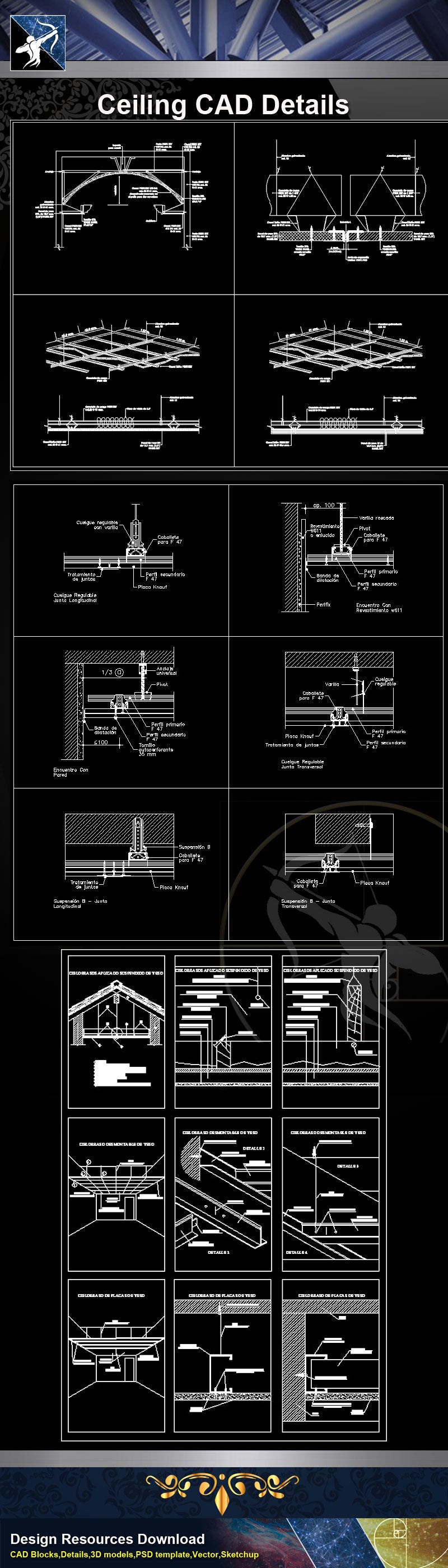 Free Ceiling Details Architecture Details Cad Details