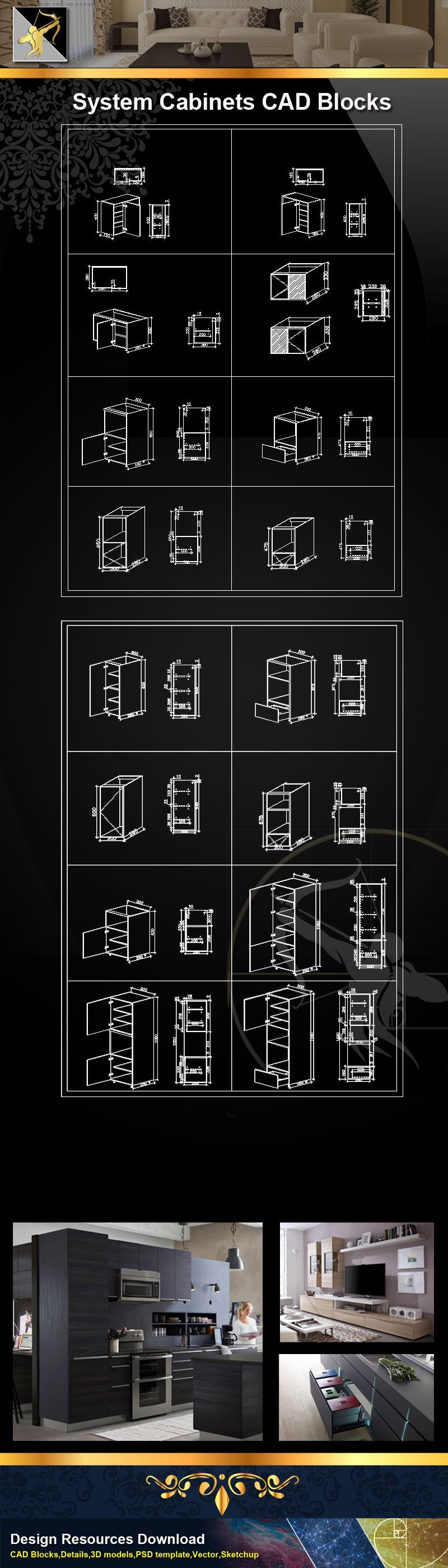 ★System Cabinets CAD Blocks V2-Bookcases,Cabinets,Desks,computer desks,Dishwashers,Kitchen ,,Storage cabinets,Storage system