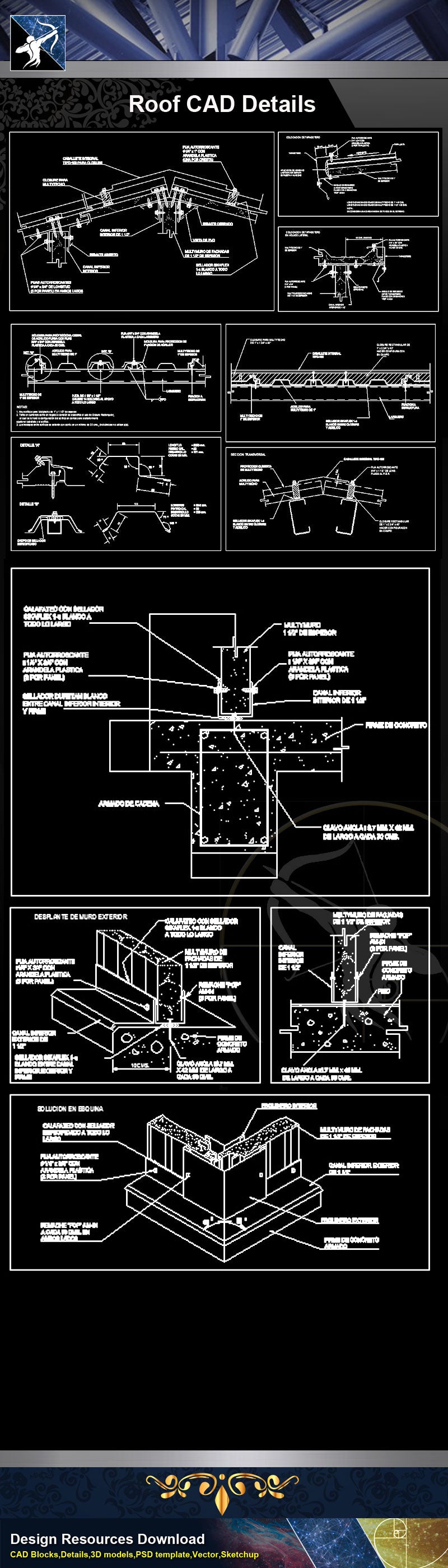 【Roof Details】Roof CAD Details V.1 (Recommanded)