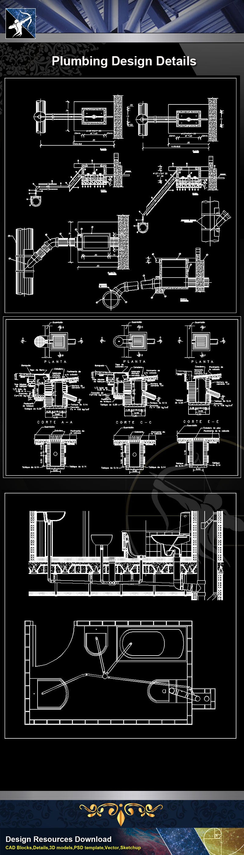 【Sanitations Details】Plumbing Design 2 (Recommanded!!)