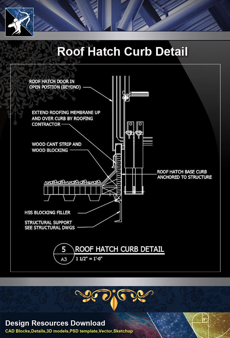 【Roof Details】Free Roof Hatch Curb Detail