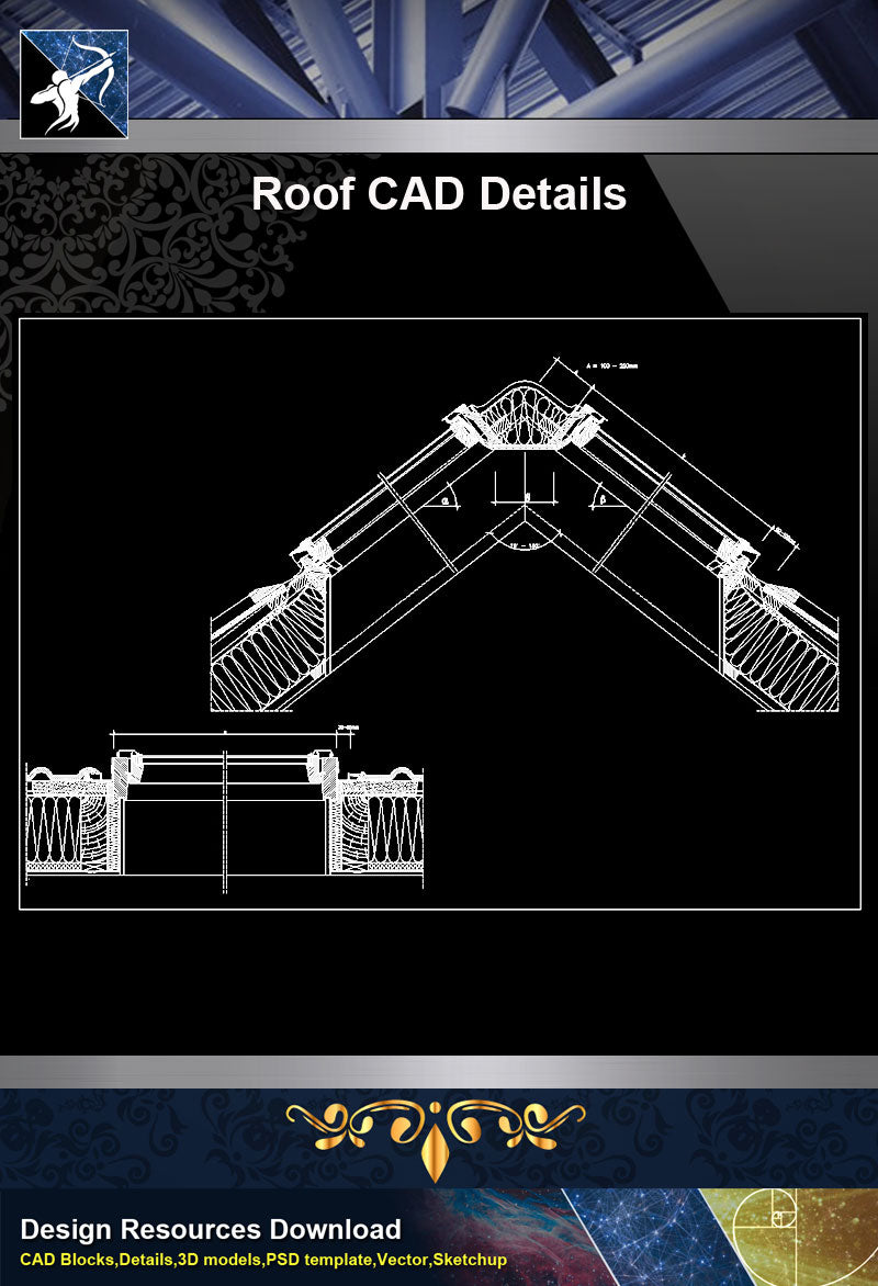 Roof Details,Details, Details,Roof CAD Details, CAD Details,plan,elevation