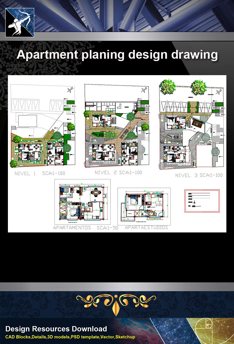 ★【Architecture Details】 Apartment planing design drawing