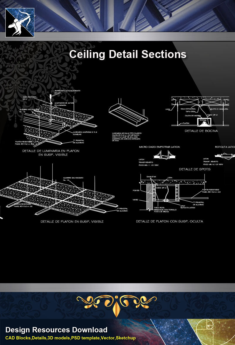 ★【Architecture Details】Ceiling Detail Sections