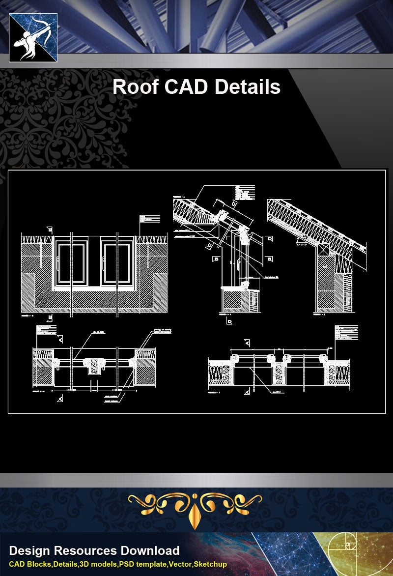 Roof Details,Details, Details,Roof CAD Details, CAD Details,plan,elevation