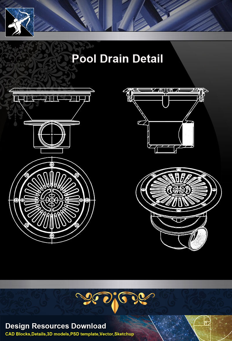 【Sanitations Details】Pool Drain detail