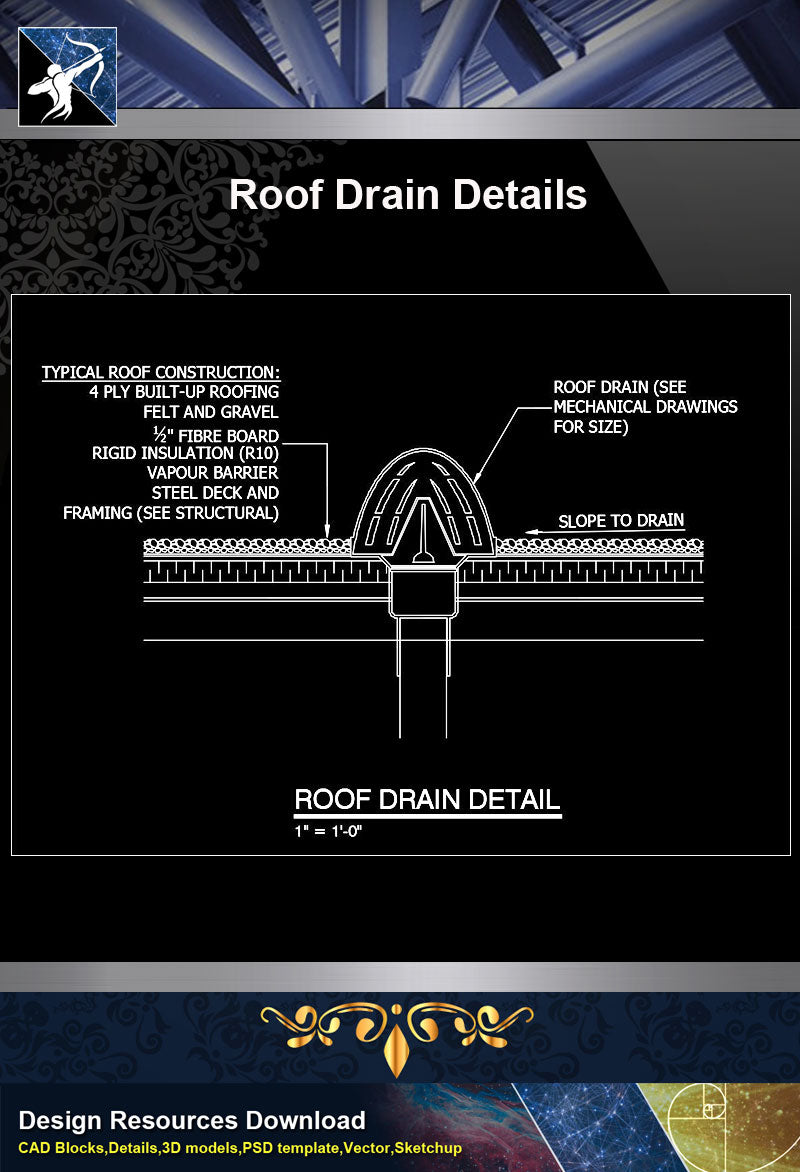【Roof Details】Free Roof Drain Detail