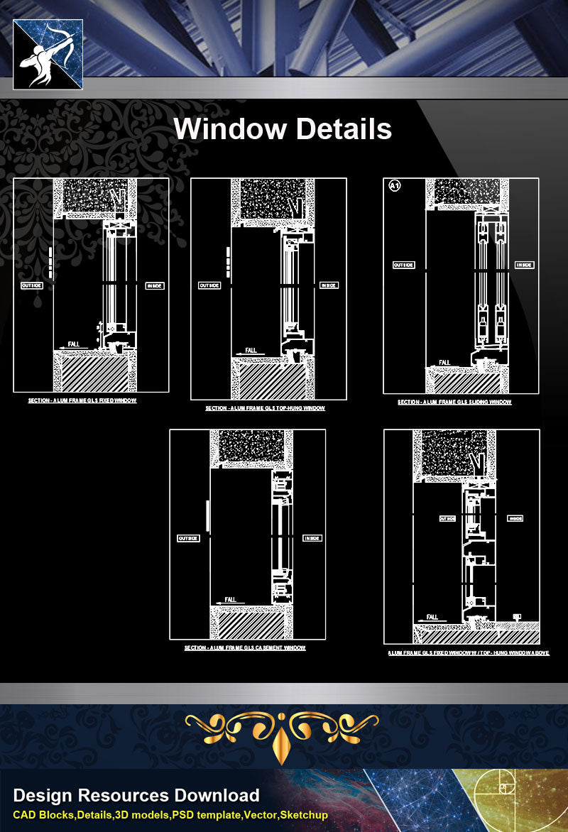 ★【Window Details】Window CAD Detail