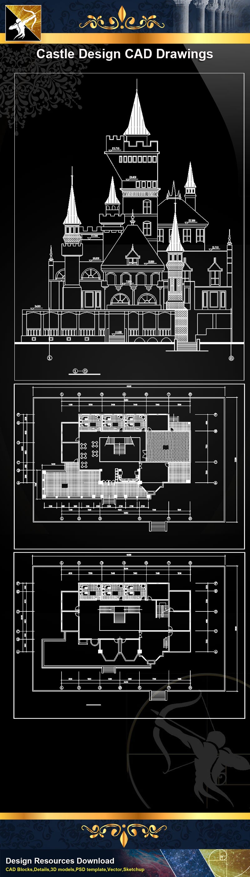 ★Castle Design CAD Drawings 1