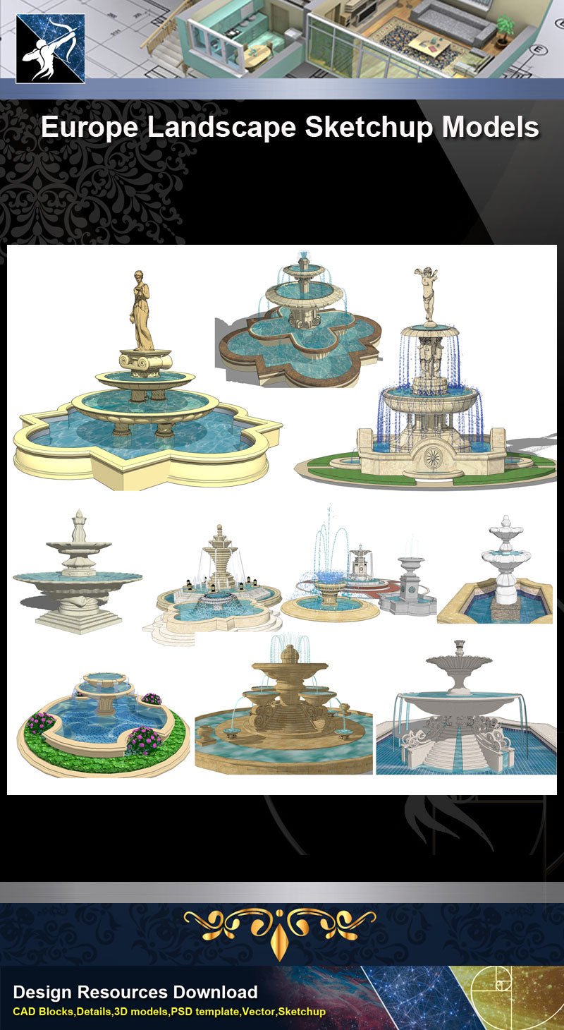 ★Sketchup 3D Models-Europe Landscape Sketchup Models