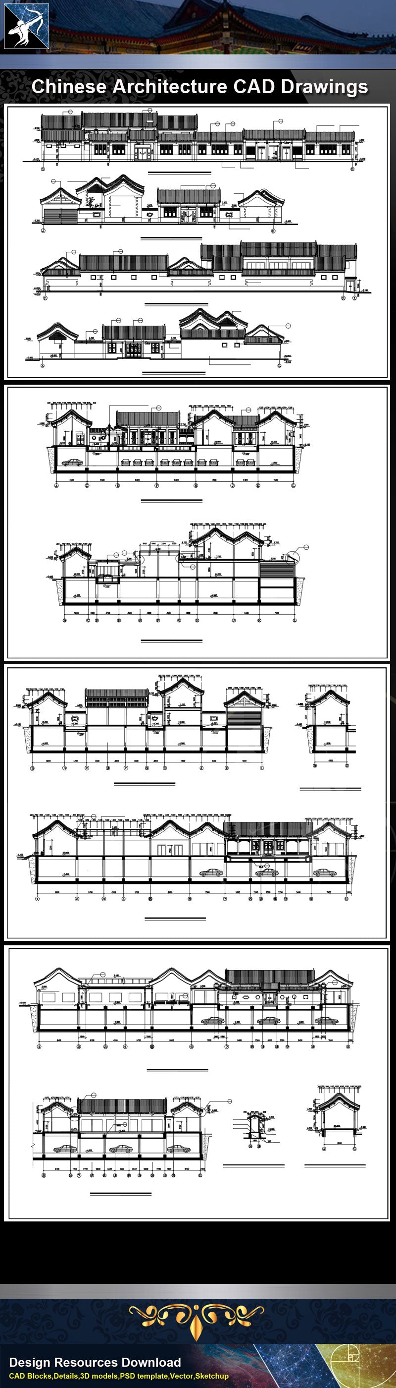 ★Chinese Architecture CAD Drawings-Chinese Architecture Section