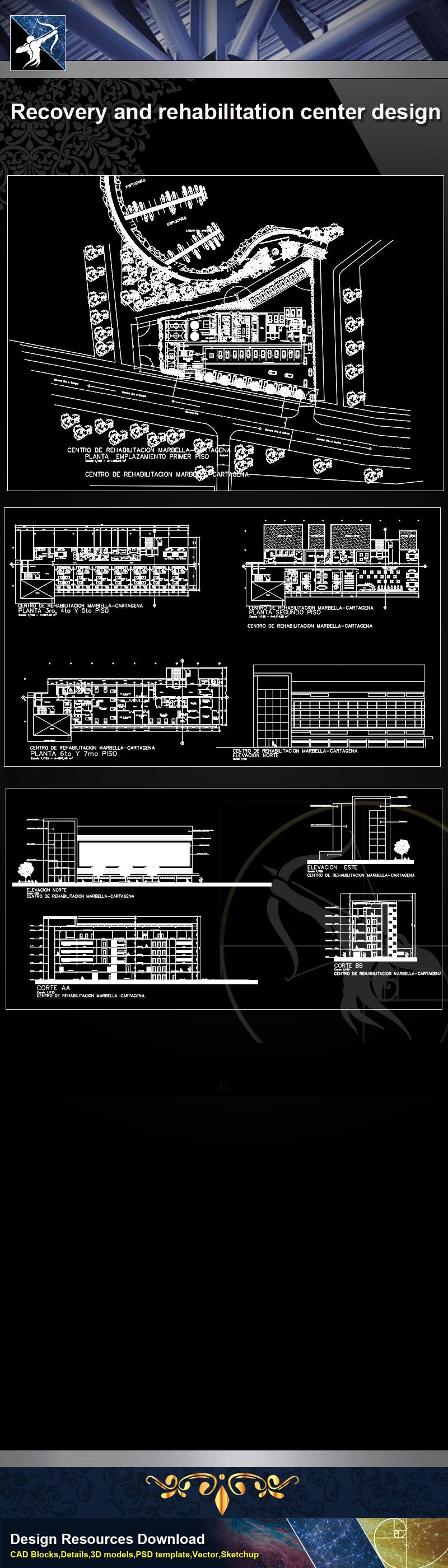 【Architecture Details】Recovery and rehabilitation center design drawing