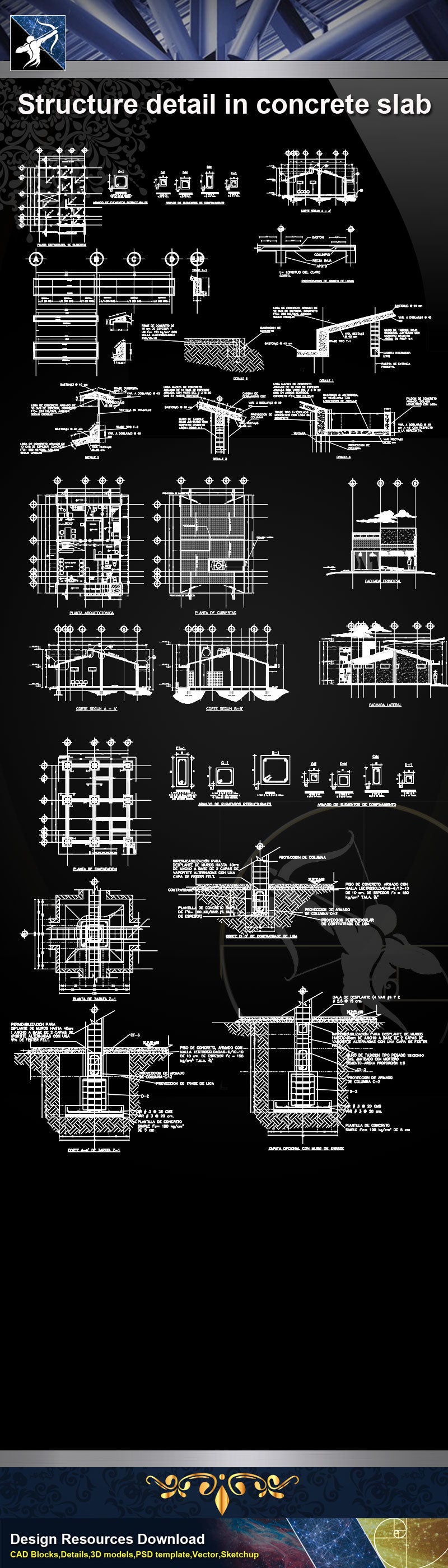 ★【Architecture Details】Structure detail in concrete slab