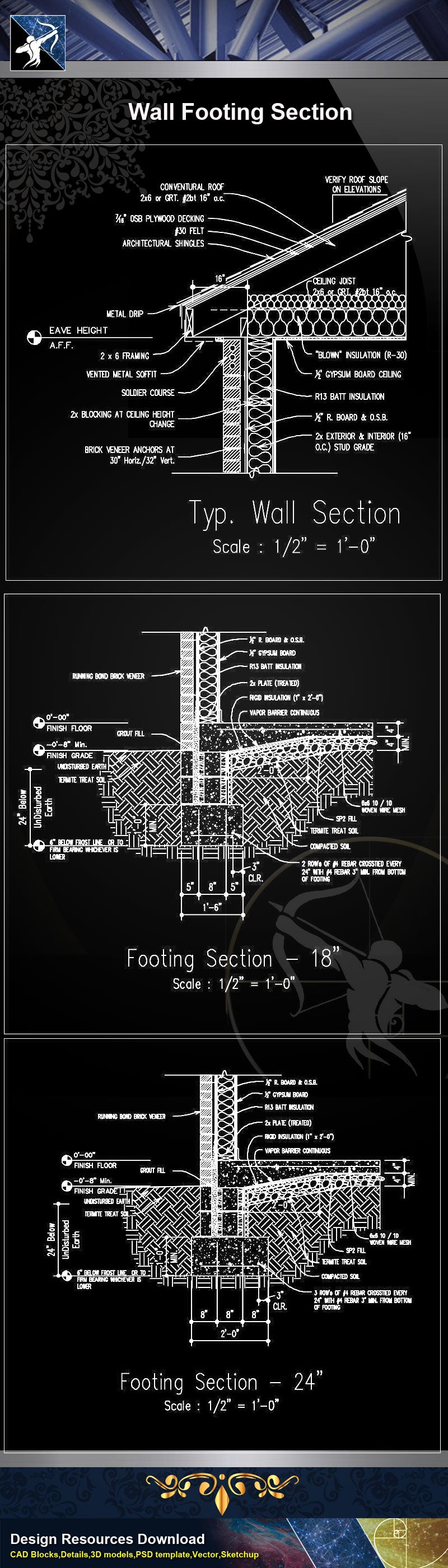 【Wall Details】Wall Footing Section