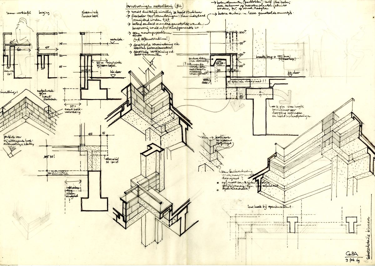 【Famous Architecture Project】Centraal Beheer Office Buildings Apeldoorn-Herman Hertzberger-Architectural CAD Drawings