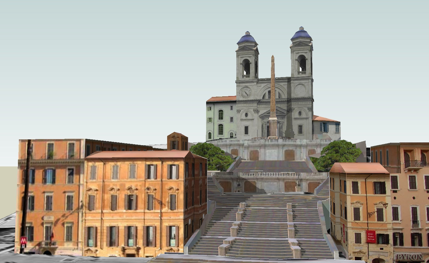 【Famous Architecture Project】Piazza di Spagna-Architectural 3D SKP model