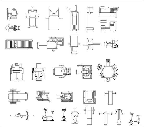 gym cad block