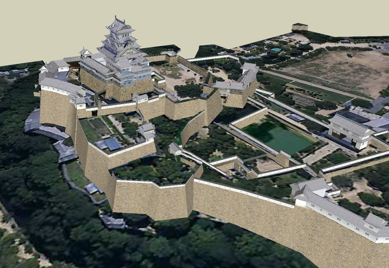 【Famous Architecture Project】Hime Castle Sketchup 3D model -Architectural 3D SKP model