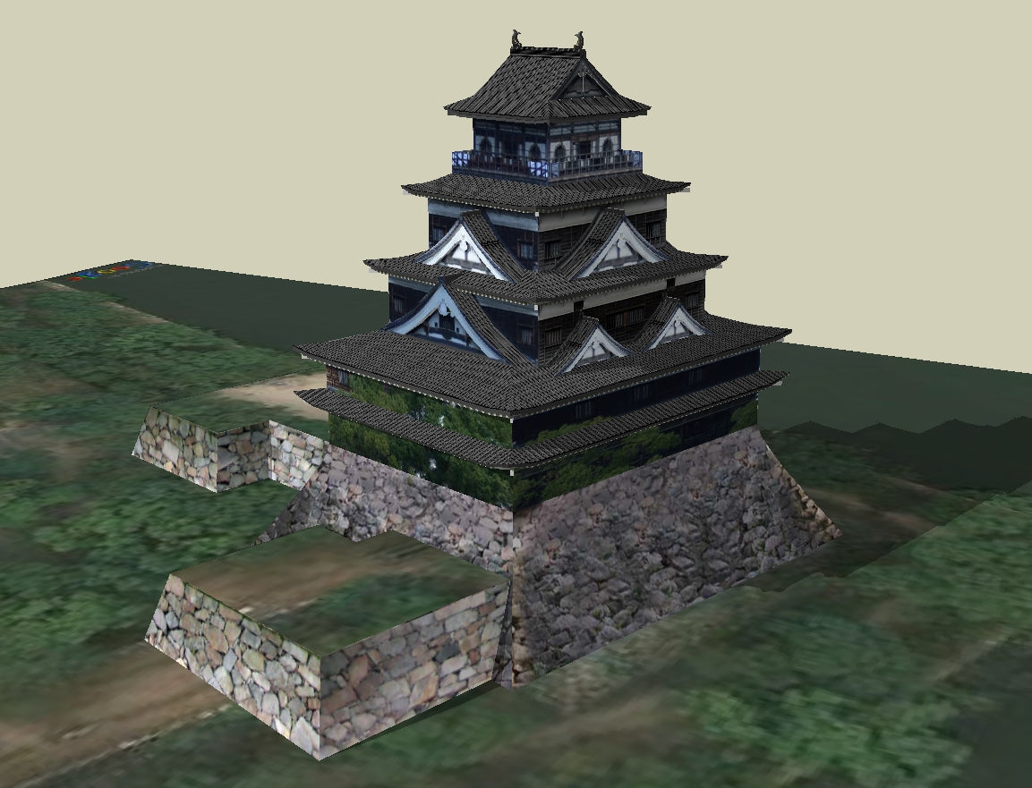 【Famous Architecture Project】Hiroshima Castle Sketchup 3D model-Architectural 3D SKP model