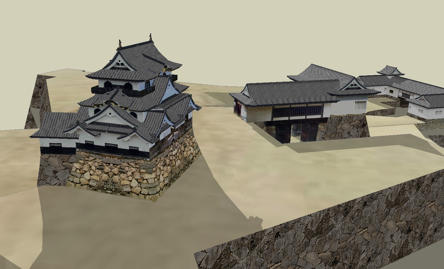 【Famous Architecture Project】Hikone Castle Sketchup 3D model-Architectural 3D SKP model