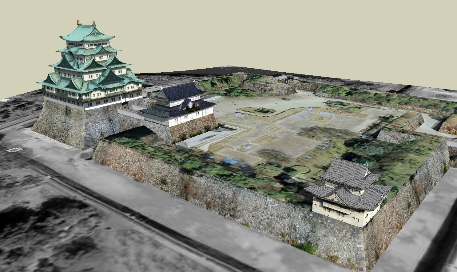 【Famous Architecture Project】Nagoya Castle Sketchup 3D model-Architectural 3D SKP model