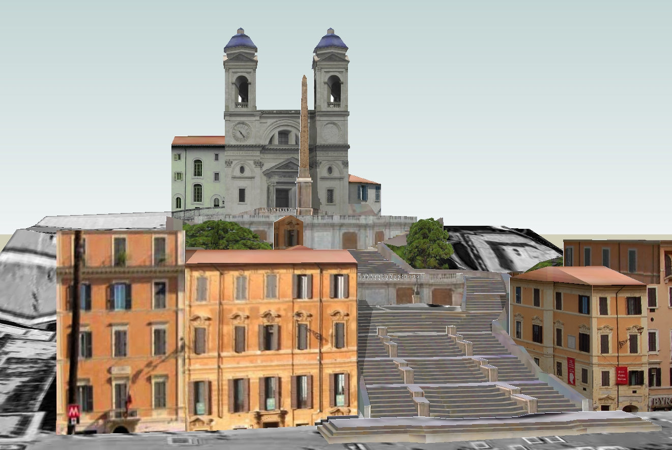 【Famous Architecture Project】Piazza di Spagna-Architectural 3D SKP model