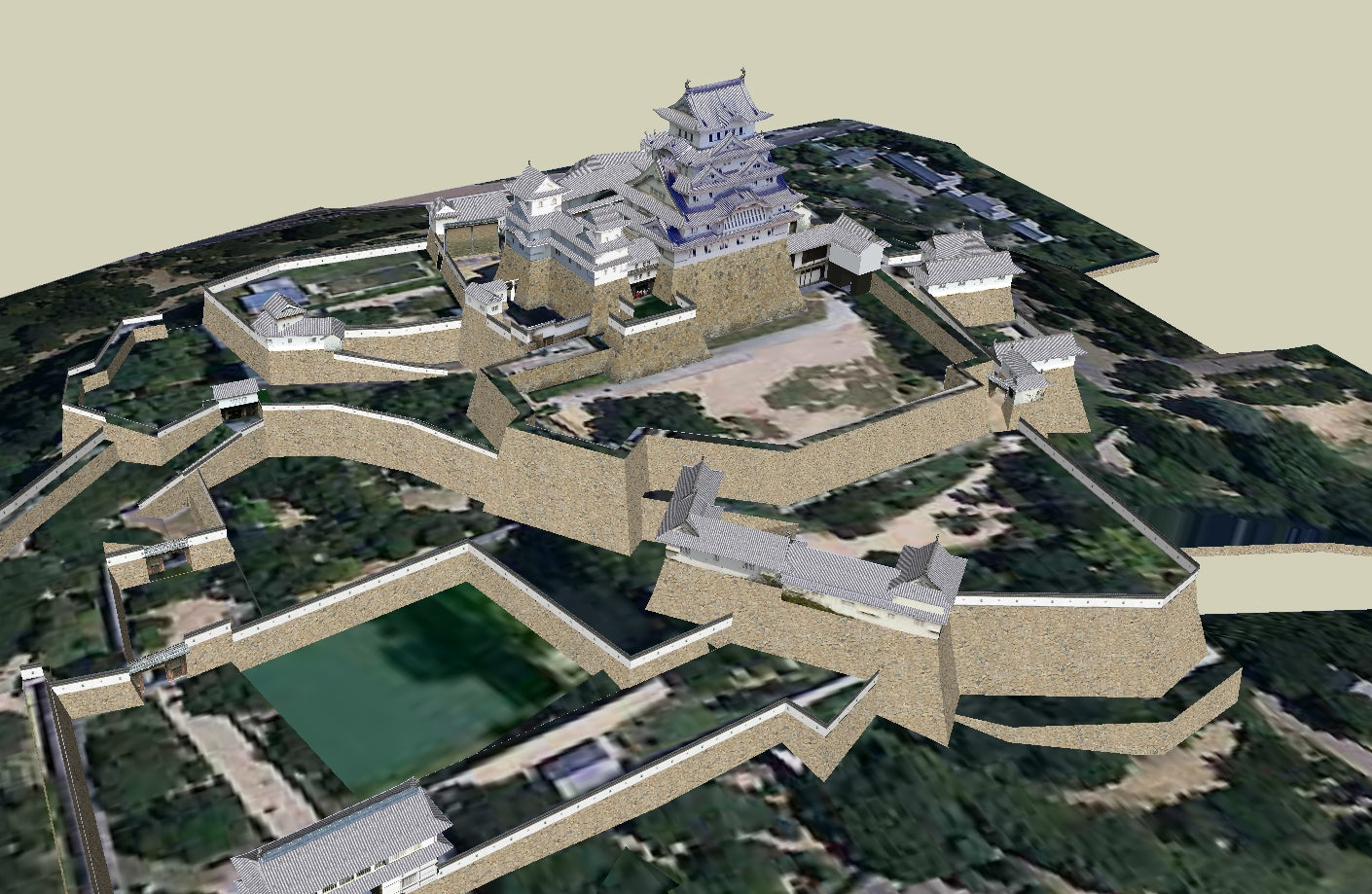 【Famous Architecture Project】Hime Castle Sketchup 3D model -Architectural 3D SKP model