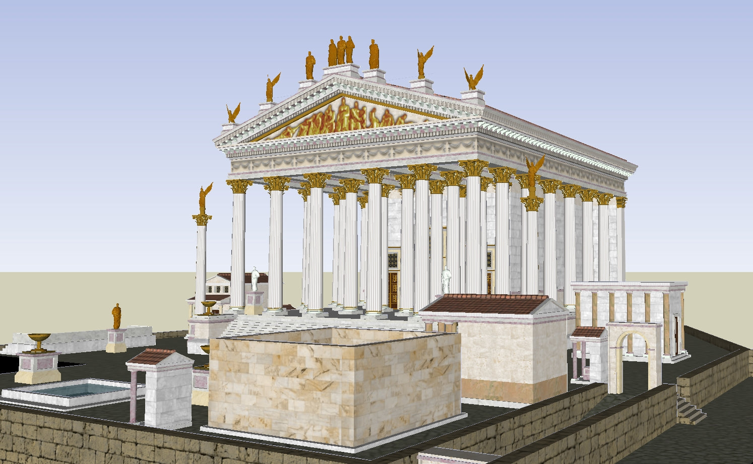 【Famous Architecture Project】Temple Of Jupiter Optimus Maximus-Architectural 3D SKP model