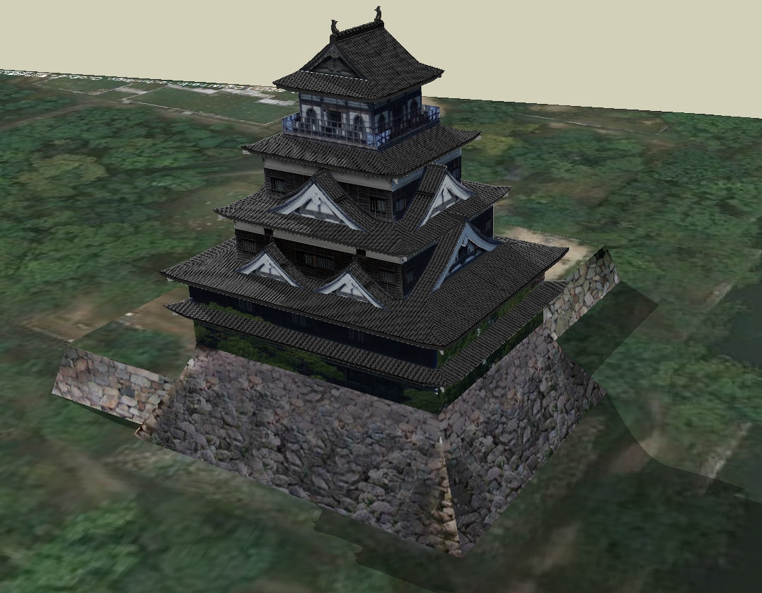 【Famous Architecture Project】Hiroshima Castle Sketchup 3D model-Architectural 3D SKP model