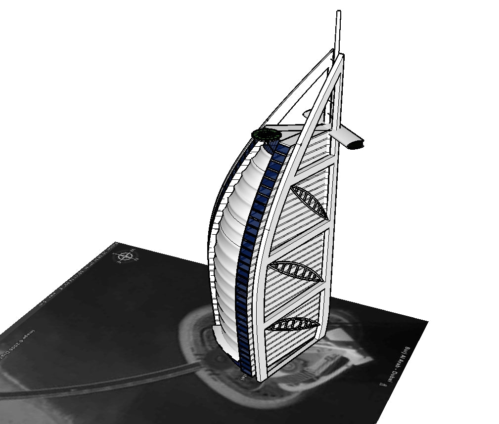 【Famous Architecture Project】Burj Al Arab Jumeirah Sketchup 3D model-Architectural 3D SKP model