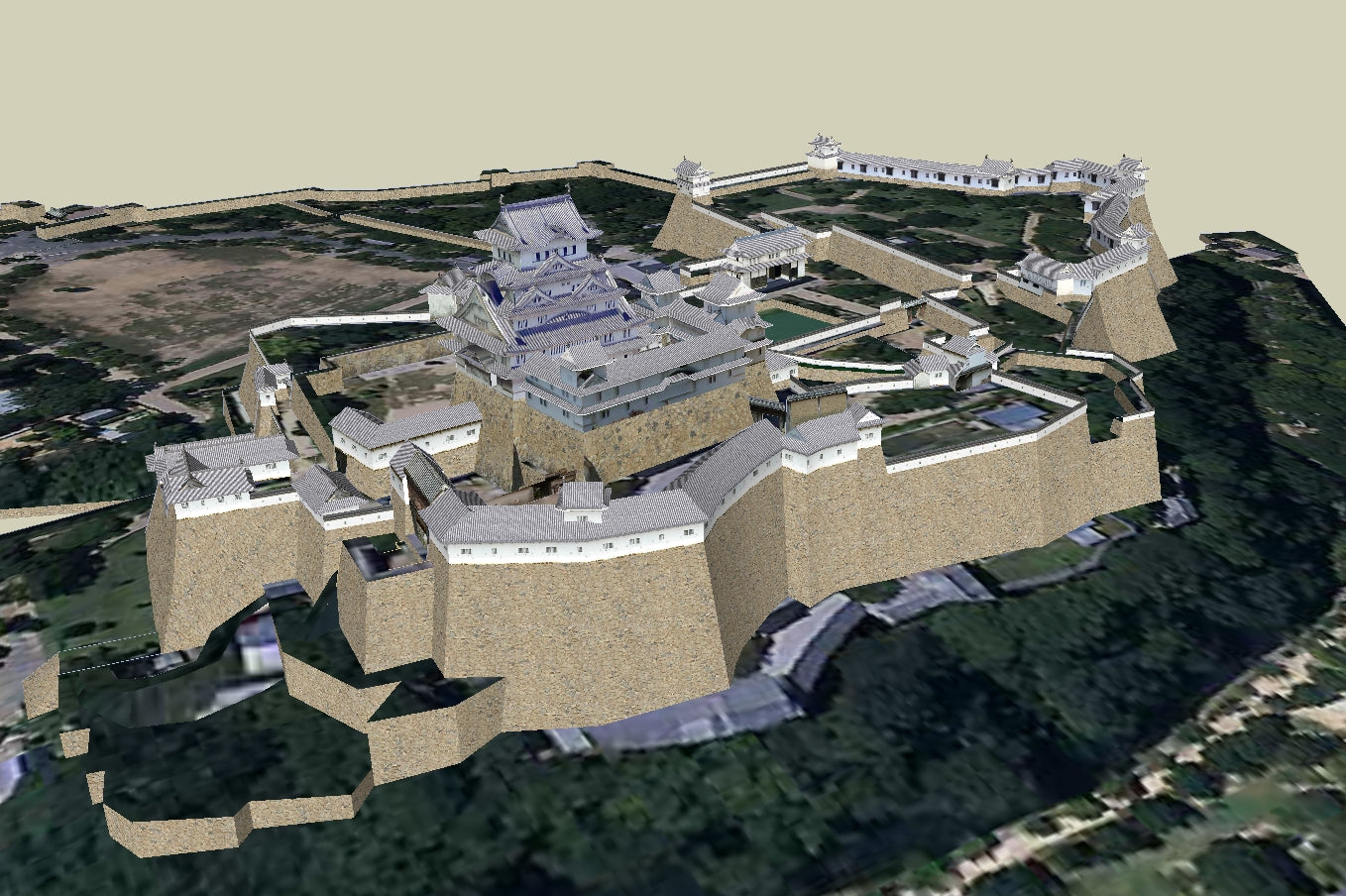 【Famous Architecture Project】Hime Castle Sketchup 3D model -Architectural 3D SKP model