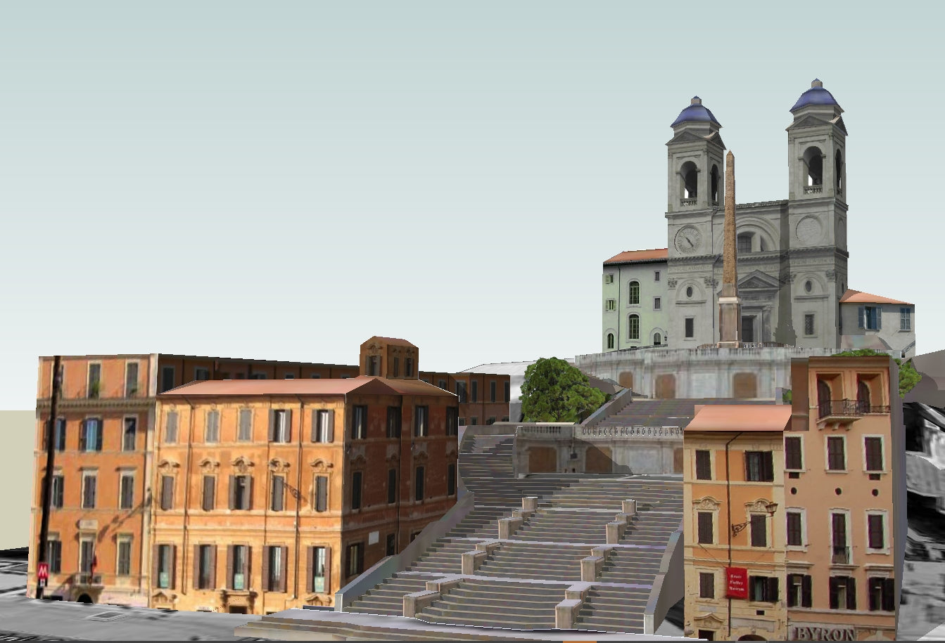 【Famous Architecture Project】Piazza di Spagna-Architectural 3D SKP model