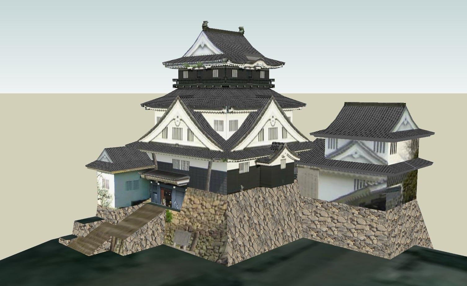 【Famous Architecture Project】Okazaki Castle Sketchup 3D model-Architectural 3D SKP model