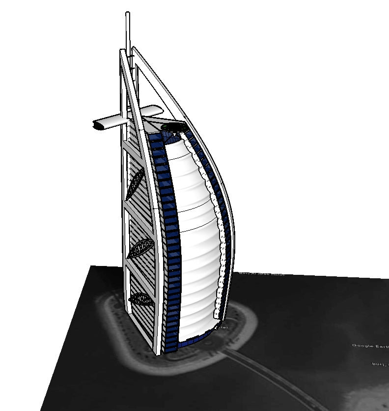 【Famous Architecture Project】Burj Al Arab Jumeirah Sketchup 3D model-Architectural 3D SKP model