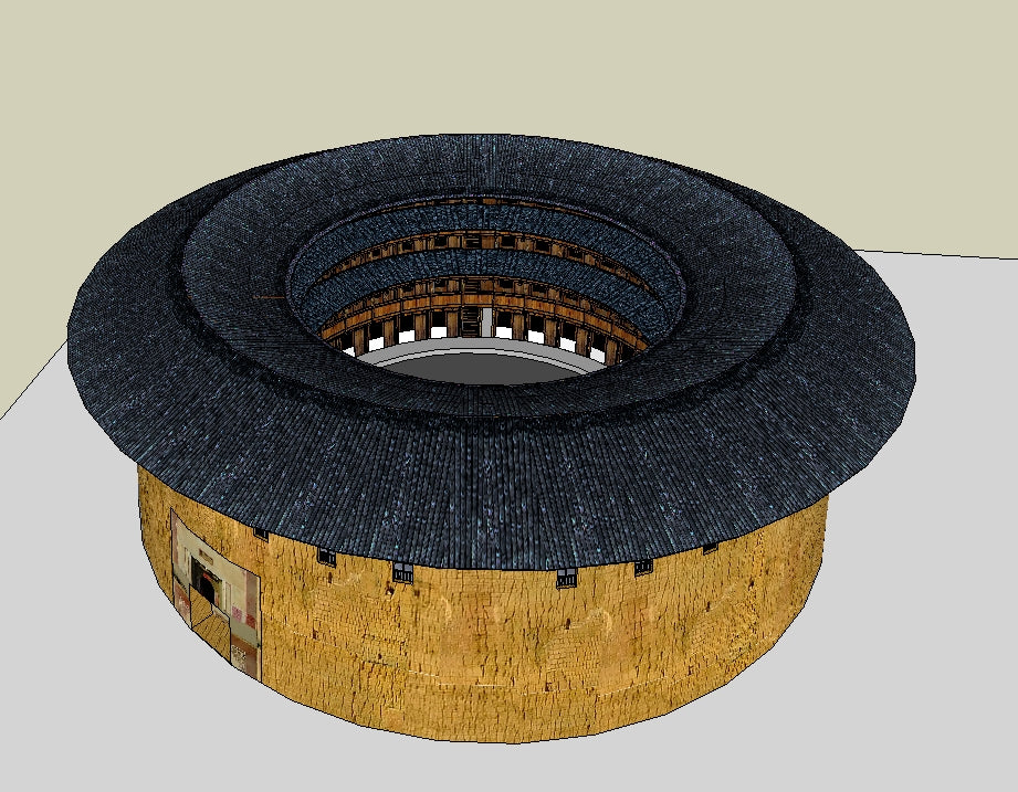 【Famous Architecture Project】China Tulou-Architectural 3D SKP model