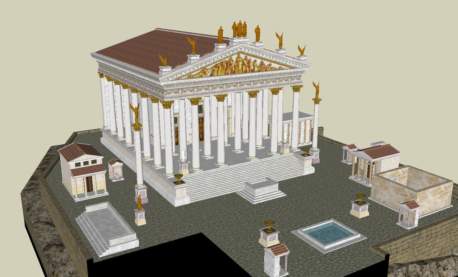 【Famous Architecture Project】Temple Of Jupiter Optimus Maximus-Architectural 3D SKP model