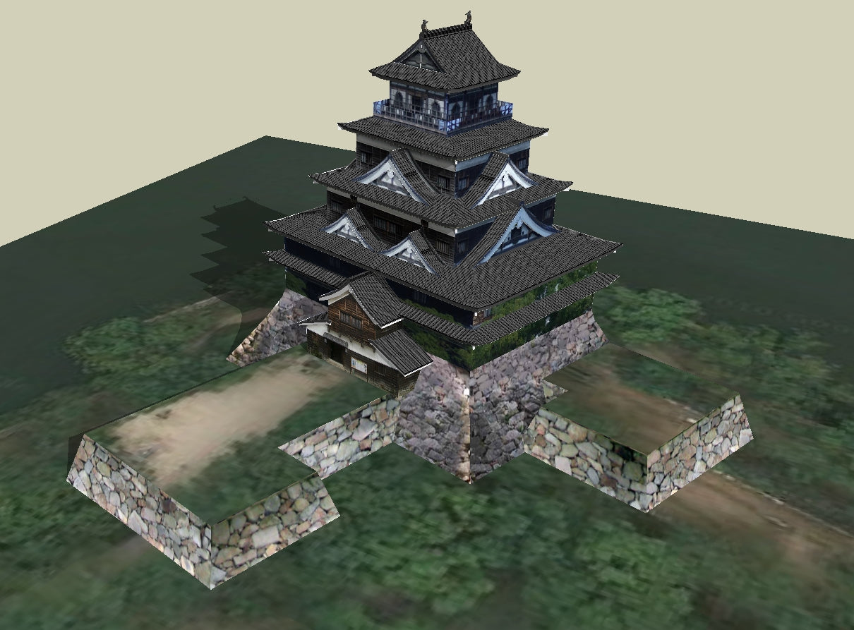 【Famous Architecture Project】Hiroshima Castle Sketchup 3D model-Architectural 3D SKP model