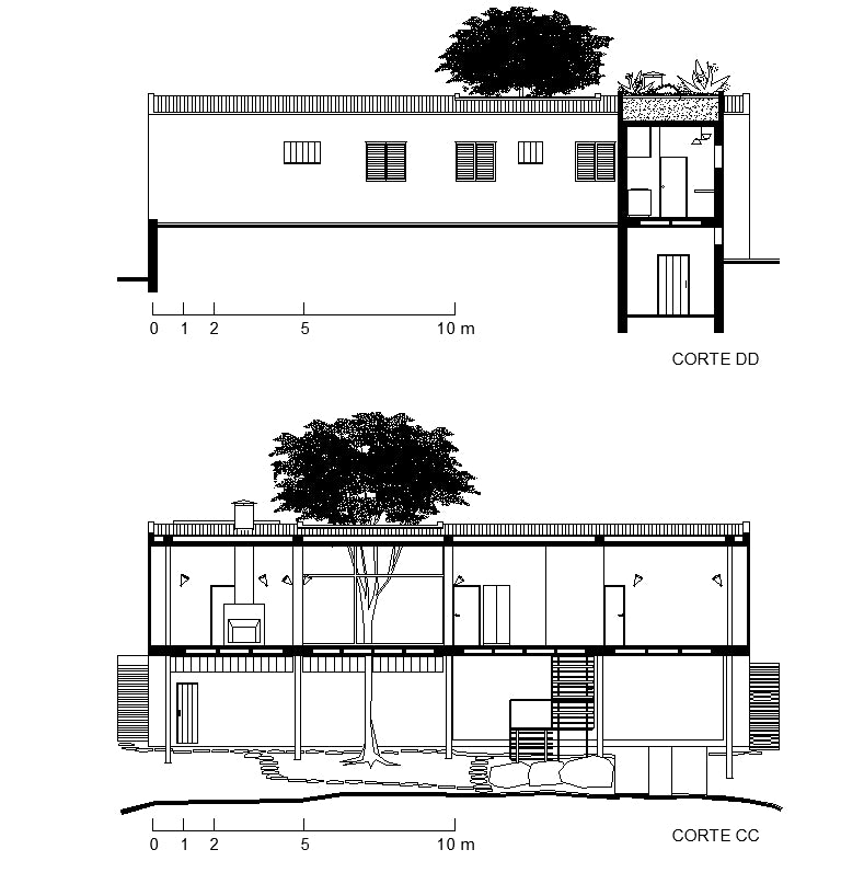 【Famous Architecture Project】Casa de Vidrio - Lina Bo Bardi-Architectural CAD Drawings