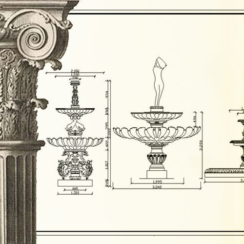 Autocad blocks of decorative elements, ornaments, works of art, statues, doors and gates, lamps, doors, windows, gates ceiling center, sculptures. The drawings are in dwg and dxf format. deco decoration iron works sculptures art decor design