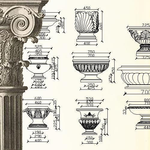 Autocad blocks of decorative elements, ornaments, works of art, statues, doors and gates, lamps, doors, windows, gates ceiling center, sculptures. The drawings are in dwg and dxf format. deco decoration iron works sculptures art decor design