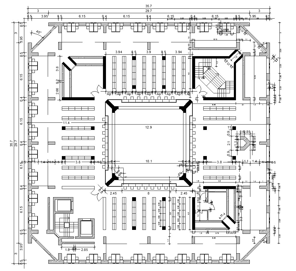 【Famous Architecture Project】Exeter Library - Louis Kahn-CAD Drawings