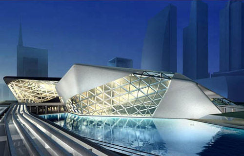 【Famous Architecture Project】Guangzhou opera Sketchup 3d model-Zaha Hadid architects-Architectural 3D model